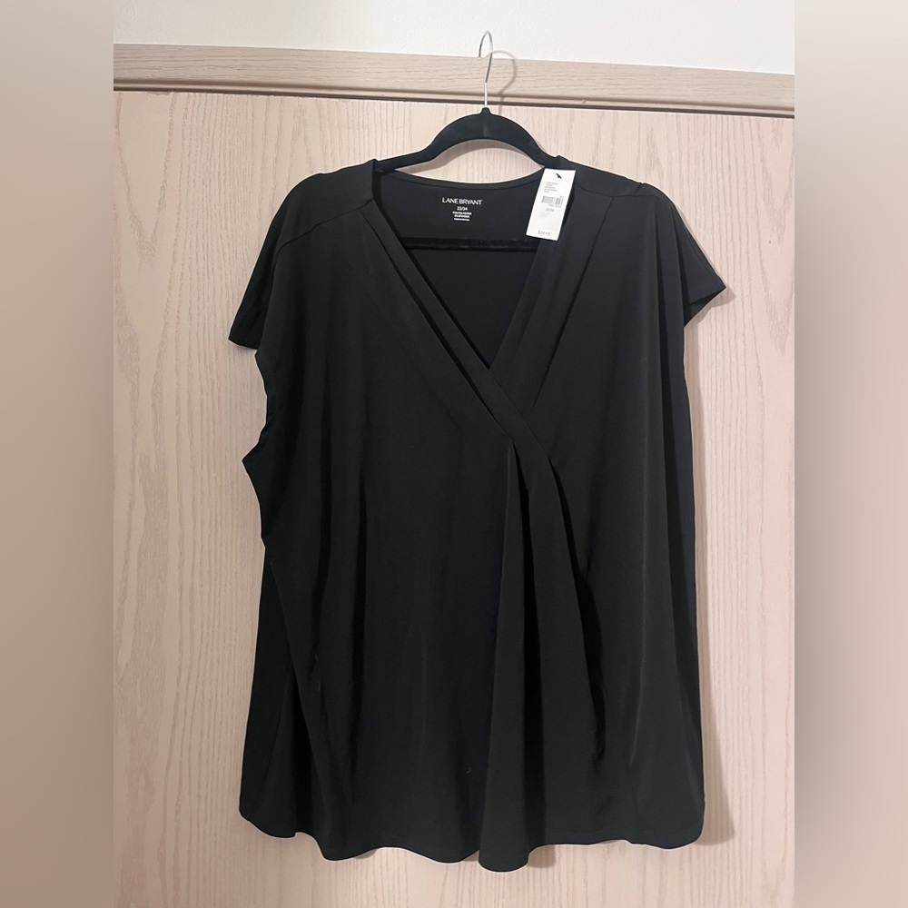 Lane Bryant Black V-Neck Blouse